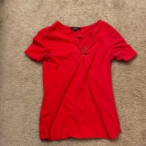 Red Drawstring Shirt
